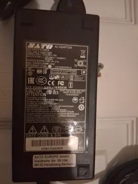 Sato 3a-607da24 19v Output 4 Pin Ac Adapter