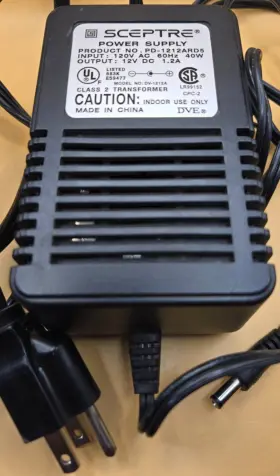 Sceptre Pd-1212ard5 Power Supply Class 2 Transformer 12v Dc 1.2a Model Dv-1212a Long Cable