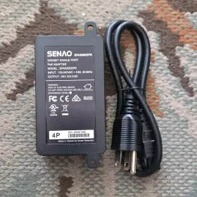 Senao Epa5006gpr Gigabit Single Port Poe Ac/dc Adapter 54v Model Black