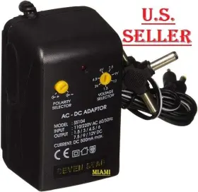 Seven Star 769981091048 3-pack 1.5v 3v 4.5v 6v 7.5v 9v 12v Dc 500ma Regulated Universal Ac To