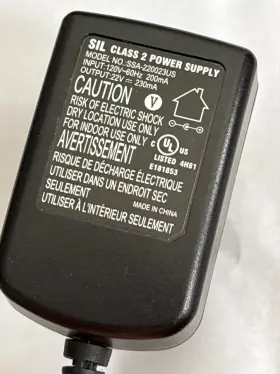 Sil Ssa-220023us Class 2power Supply Model 22v 230ma Transformer Adapter Charger