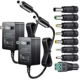 Soulbay Dsa-12g-12fus120120 2pcs 12v 1a Power Supply With 8 Tips Regulated Ac/dc Adapter For Led Strip L