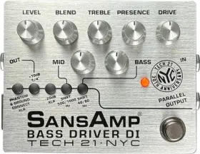 Tech 21 Bsdr-30 Sansamp Bass Driver Di 30th-anniversary Edition Pedal - Silver