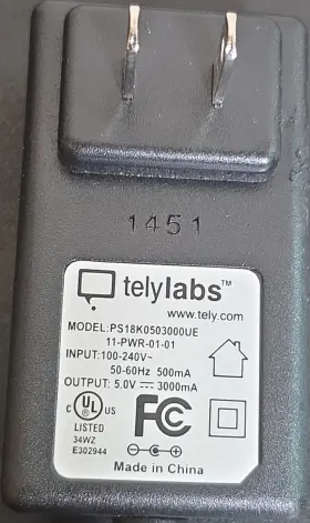 PS18K0503000UE TELYLABS Ac Adapter