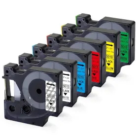 Titbit 45010-45019-06 6-pack For Dymo Labelmanager Lm-160 Lm-210d Lm-280 Lm-360d Refills Colored Re