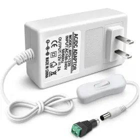 Torlistar Ayd-1220 12v 2a Power Supply 24w Dc Adapter Switch 110v Ac To Wall Plug Led Connector
