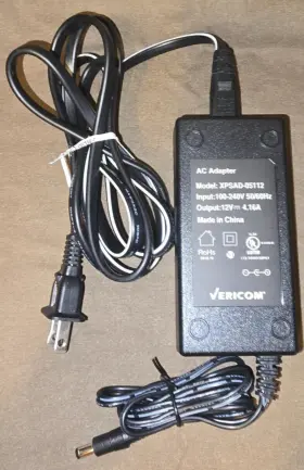 Vericom Xpsad-05112 100-240vac 12vdc/4.16a Power Adapter 2.1mm Id/5.5mm Od Plug