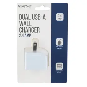 Vivitar Nil6002-wht-stk-24 Dual Usb-a Wall Charger White