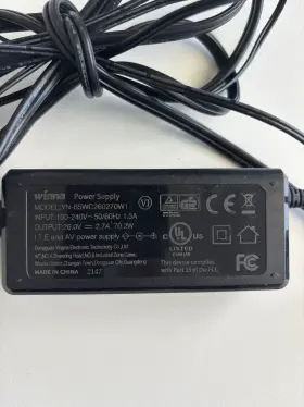 Winna Yn-65wc26027ow1 26v 2.7a Ac/dc Adapter Black 2.5mm Jack Male