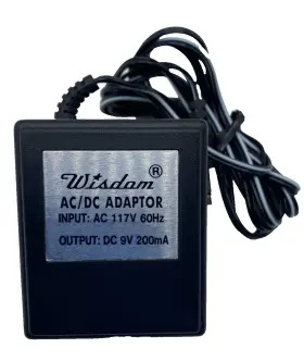 Wisdom 41ac114 Ac-dc Adapter Model 41 Ac114 Input Ac 117v 60hz Output Dc 9v 200ma