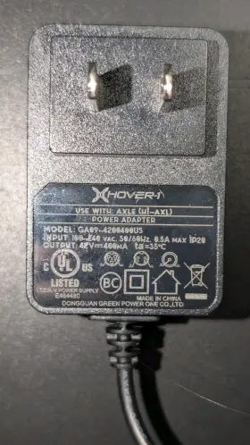 G4204800US XHOVER Hoverboard Charger