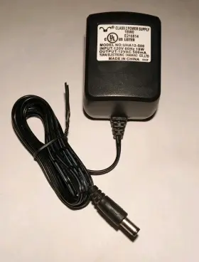 Yuhai Electronic Yh-1200500 Class 2 Power Supply Model Uha12-500 12vac 500ma Barrel Plug Tested