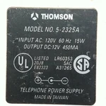 Thomson Model 5-2325a Ac Power Adapter Charger 12vdc 450ma. Fixed Price $13.62.