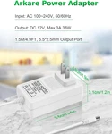 12v 3a Power Supply Adapter 36w Ac/dc Charger Ac 100v-240v To Dc 12volt 3amp .... Fixed Price $16.95.