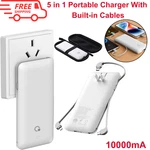 Portable Charger 10000mah, Built-in Cables & Ac Plug, Slim Power Bank For Phones. Fixed Price $34.21.