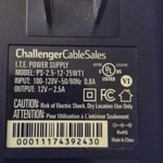 Challenger Cable Sales 12v 2.5a Ite Power Supply Ps-2.5-12-25wt1 F St5260. Fixed Price $9.00.