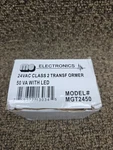 24vac Class 2 Transformer 50 Va With Led, Mgt2450, Mg Electronics, Nib. Fixed Price $17.50.