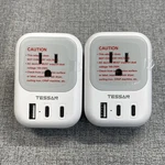 Tessan Ts-161-uk-2c: Uk To Us Plug Adapter With 3 Usb Ports, Type G - 2 Pack. Fixed Price $15.00.