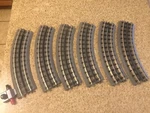 Mth Rite Track 0-31 Curves (6)and 1 Lighted Transformer Power Clip. Fixed Price $60.00.