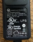 Lei (leader Electronics) Ac Adapter 6v 0.8a Model Mu12-2060080-a1 Power Supply. Fixed Price $4.00.