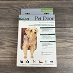 New Petsafe Brand Brown Pet Door In Original Box - Small Up To 12 Lbs Dog. Fixed Price $24.99.