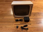 Vintage Crown Japan 12" Portable Black White Tv & Cigarette Lighter Power Cord. Fixed Price $54.00.