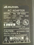 Murata Ac Video Camera Adapter Model No. Eb-100u Power Supply 24v 1.5a. Fixed Price $22.69.