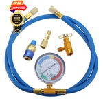Aupoko R134a Recharge Hose Kit With Gauge, 59'' Ac 59 Inches, Blue. Fixed Price $34.99.