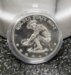 Golden State Mint, Miner, 1oz .999 Silver Art Round, World Trade Unit!. Fixed Price $99.95.