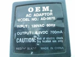 Oem Ad-0670 Ac Adapter Power Supply 6.5vdc 700ma. Fixed Price $23.94.